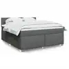 Image de vidaXL Sommier à lattes de lit avec matelas Gris foncé 180x200cm Tissu