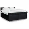 Image de vidaXL Sommier à lattes de lit avec matelas Noir 180x200 cm Tissu