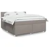 Image de vidaXL Sommier à lattes de lit avec matelas Taupe 180x200 cm Tissu