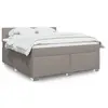 Image de vidaXL Sommier à lattes de lit avec matelas Taupe 180x200 cm Tissu