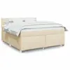Image de vidaXL Sommier à lattes de lit avec matelas Crème 180x200 cm Tissu
