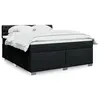 Image de vidaXL Sommier à lattes de lit avec matelas Noir 180x200 cm Tissu