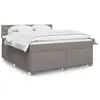 Image de vidaXL Sommier à lattes de lit avec matelas Taupe 180x200 cm Tissu