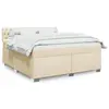 Image de vidaXL Sommier à lattes de lit avec matelas Crème 180x200 cm Tissu
