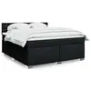 Image de vidaXL Sommier à lattes de lit avec matelas Noir 180x200 cm Tissu
