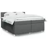 Image de vidaXL Sommier à lattes de lit avec matelas Gris foncé 200x200cm Tissu
