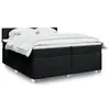 Image de vidaXL Sommier à lattes de lit avec matelas Noir 200x200 cm Tissu