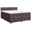 Image de vidaXL Sommier à lattes de lit avec matelas Marron foncé 200x200 cm
