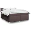 Image de vidaXL Sommier à lattes de lit avec matelas Marron foncé 200x200 cm
