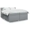 Image de vidaXL Sommier à lattes de lit avec matelas Gris clair 200x200cm Tissu