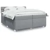 Image de vidaXL Sommier à lattes de lit avec matelas Gris clair 200x200cm Tissu