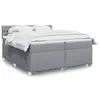 Image de vidaXL Sommier à lattes de lit avec matelas Gris clair 200x200cm Tissu