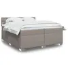 Image de vidaXL Sommier à lattes de lit avec matelas Taupe 200x200 cm Tissu