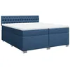 Image de vidaXL Sommier à lattes de lit avec matelas Bleu 200x200 cm Tissu
