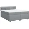 Image de vidaXL Sommier à lattes de lit avec matelas Gris clair 200x200cm Tissu