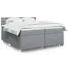 Image de vidaXL Sommier à lattes de lit avec matelas Gris clair 200x200cm Tissu