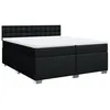 Image de vidaXL Sommier à lattes de lit avec matelas Noir 200x200 cm Tissu