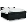 Image de vidaXL Sommier à lattes de lit avec matelas Noir 200x200 cm Tissu