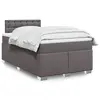 Image de vidaXL Sommier à lattes de lit avec matelas gris 120x190 cm similicuir