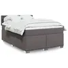 Image de vidaXL Sommier à lattes de lit avec matelas Gris 160x200 cm Similicuir
