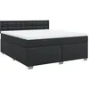 Image de vidaXL Sommier à lattes de lit avec matelas Noir 180x200 cm Similicuir
