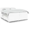 Image de vidaXL Sommier à lattes de lit avec matelas Blanc 200x200cm Similicuir