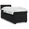 Image de vidaXL Sommier à lattes de lit avec matelas Noir 90x190 cm Velours