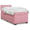 Image de vidaXL Sommier à lattes de lit avec matelas Rose 90x200 cm Velours