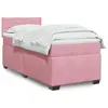 Image de vidaXL Sommier à lattes de lit avec matelas Rose 90x200 cm Velours