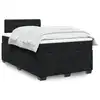 Image de vidaXL Sommier à lattes de lit avec matelas noir 120x190 cm velours