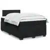 Image de vidaXL Sommier à lattes de lit avec matelas Noir 120x200 cm Velours