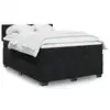 Image de vidaXL Sommier à lattes de lit avec matelas Noir 140x190 cm Velours