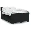 Image de vidaXL Sommier à lattes de lit avec matelas Noir 140x190 cm Velours