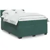 Image de vidaXL Sommier à lattes de lit et matelas Vert foncé 140x190cm Velours