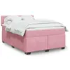 Image de vidaXL Sommier à lattes de lit avec matelas Rose 140x190 cm Velours