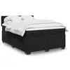 Image de vidaXL Sommier à lattes de lit avec matelas Noir 140x190 cm Velours