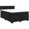 Image de vidaXL Sommier à lattes de lit avec matelas Noir 140x200 cm Velours