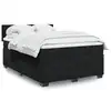 Image de vidaXL Sommier à lattes de lit avec matelas Noir 140x200 cm Velours