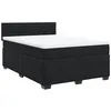 Image de vidaXL Sommier à lattes de lit avec matelas Noir 140x200 cm Velours