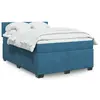 Image de vidaXL Sommier à lattes de lit et matelas bleu 140x200 cm velours