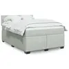 Image de vidaXL Sommier à lattes de lit et matelas Gris clair 160x200cm Velours