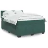 Image de vidaXL Sommier à lattes de lit et matelas Vert foncé 160x200cm Velours