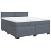 Image de vidaXL Sommier à lattes de lit et matelas Gris foncé 180x200cm Velours