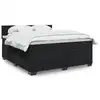 Image de vidaXL Sommier à lattes de lit avec matelas Noir 180x200 cm Velours