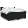 Image de vidaXL Sommier à lattes de lit avec matelas Noir 180x200 cm Velours