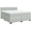 Image de vidaXL Sommier à lattes de lit et matelas Gris clair 180x200cm Velours