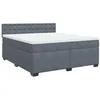 Image de vidaXL Sommier à lattes de lit et matelas Gris foncé 180x200cm Velours