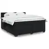 Image de vidaXL Sommier à lattes de lit avec matelas Noir 180x200 cm Velours
