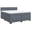 Image de vidaXL Sommier à lattes de lit et matelas Gris foncé 200x200cm Velours