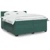 Image de vidaXL Sommier à lattes de lit et matelas Vert foncé 200x200cm Velours